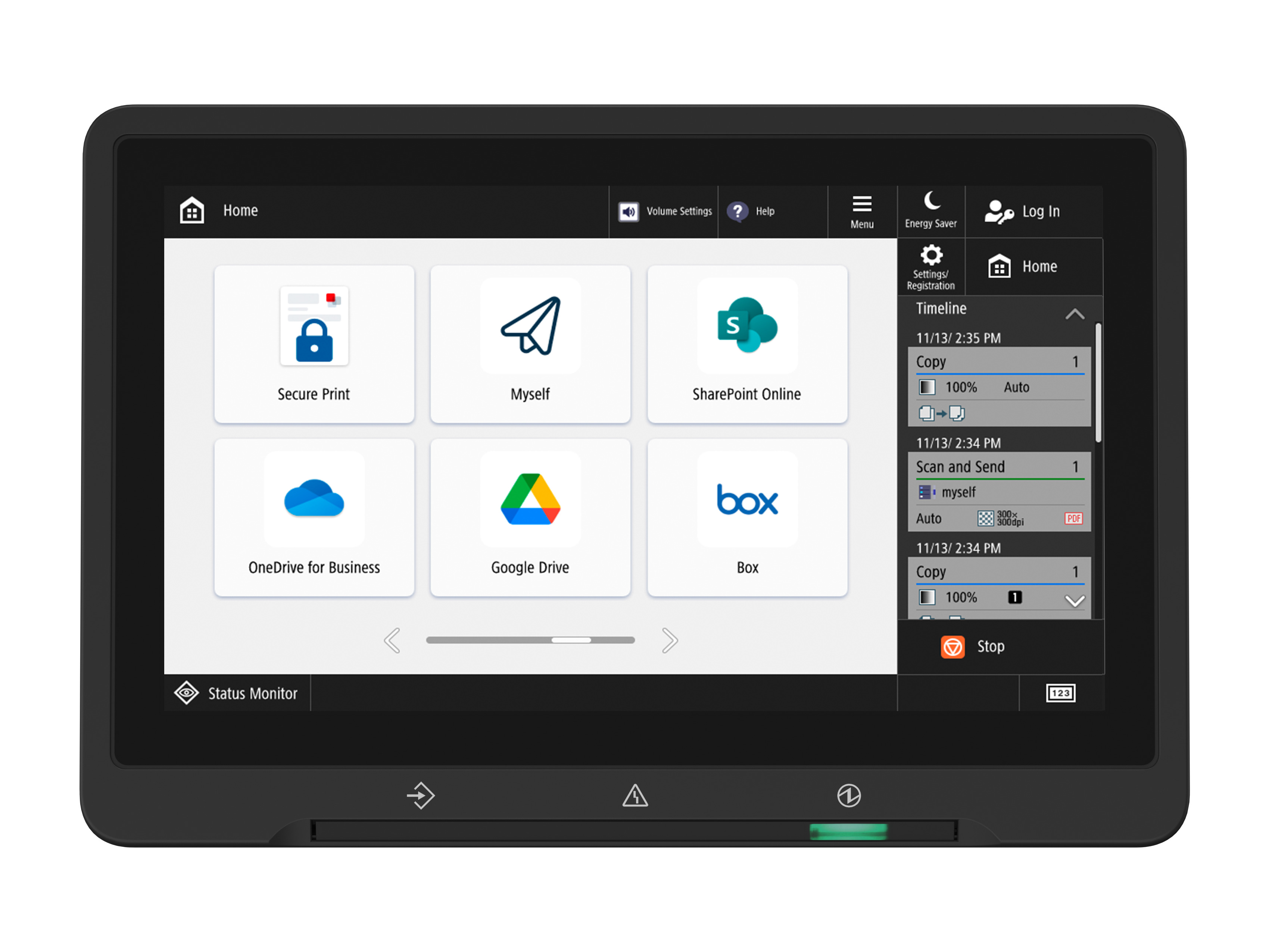 Das intuitive Touch-Bedienfeld der Canon imageFORCE Serie